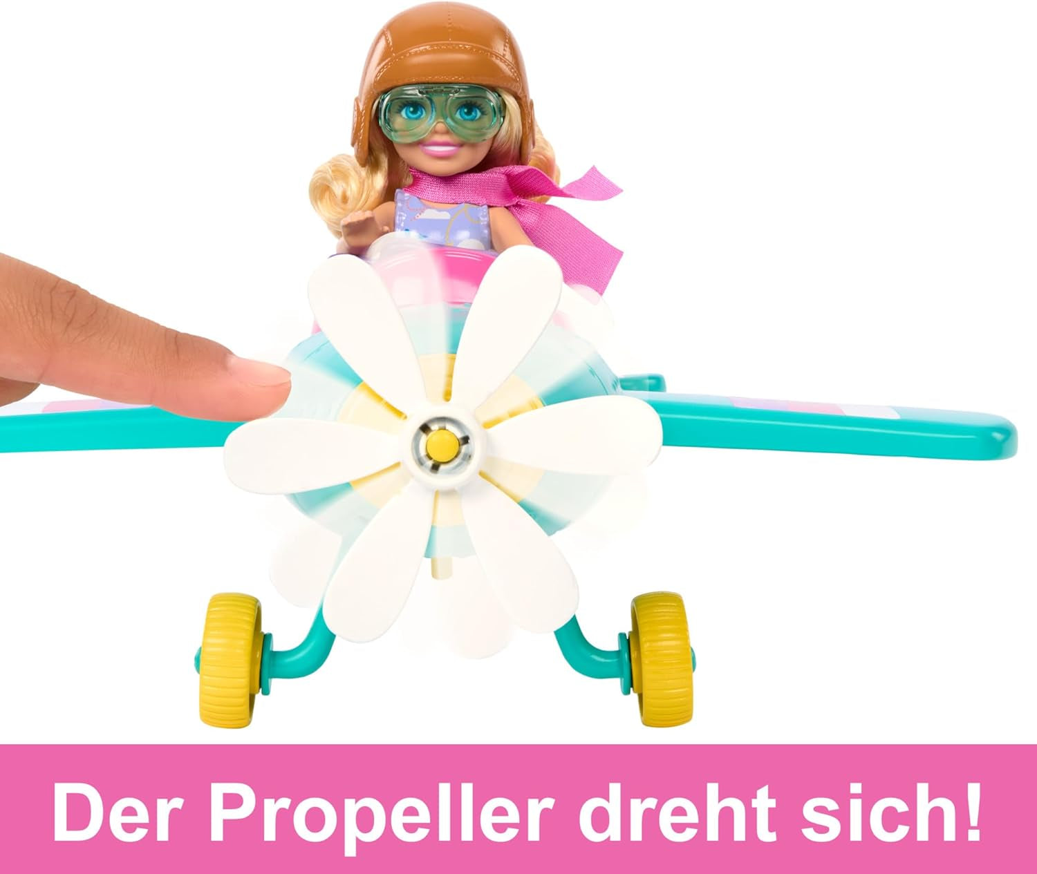 Muñeca Barbie Chelsea Plane y Set de Juego - Muñeca Piloto, Avión, Asa y Accesorios de Historia, Ruedas y Hélices con Pata de Flor, Edad 3+, HTK38 Naty Shop Muñecas