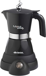 Ariete 1358 Moka Aroma, Cafetera espresso eléctrica, 480 W, 2/4 tazas de espresso, Negro