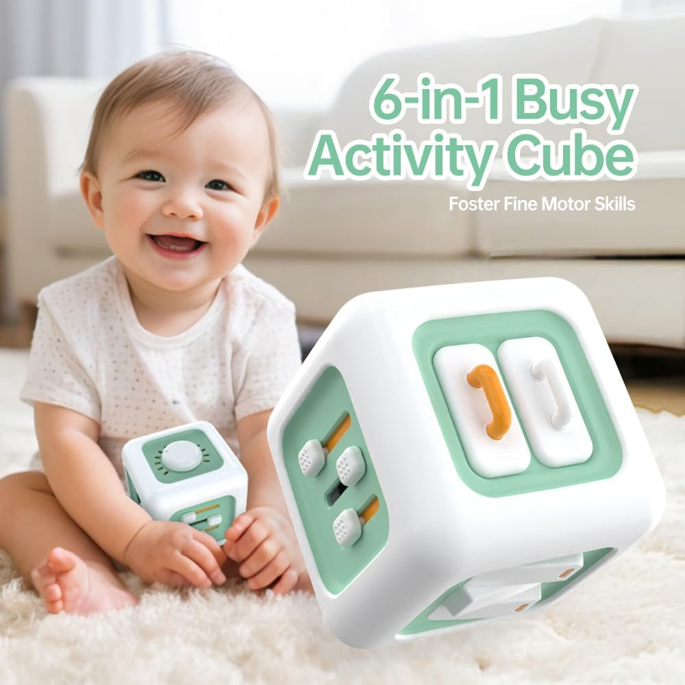 Juguete sensorial para niños de 1 a 3 años | Juguete Montessori para niños a partir de 1 año | Juguete de Viaje para Bebés 12-18 Meses | Cubo de actividades, regalo de cumpleaños o Navidad para niños de 1 año.