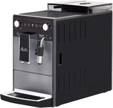 Melitta Avanza - Cafetera espresso totalmente automática con sistema de leche, cafetera espresso con molinillo y depósito de agua extra grande (1,5 l) para, por ejemplo, café. capuchino o espresso, titán místico