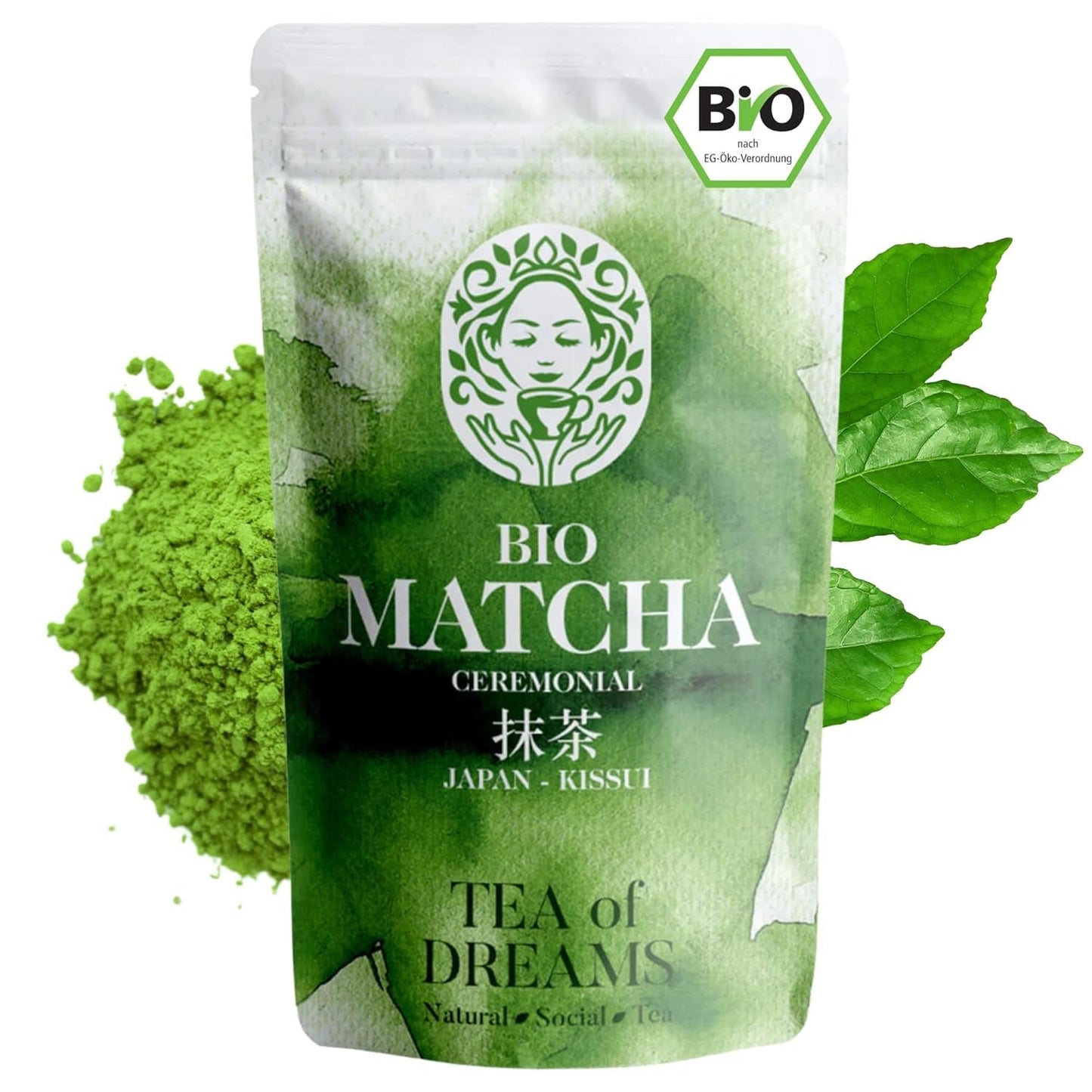 Matcha en Polvo Orgánico para Té y Matcha Latte - Calidad Ceremonial Premium de Japón - Té Verde Kissui Original - 30g