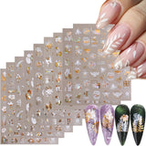 GZMAYUEN 12 colores pegatinas de uñas francesas 3D pegatinas de uñas de Color degradado francés autoadhesivas accesorios de diseño de uñas