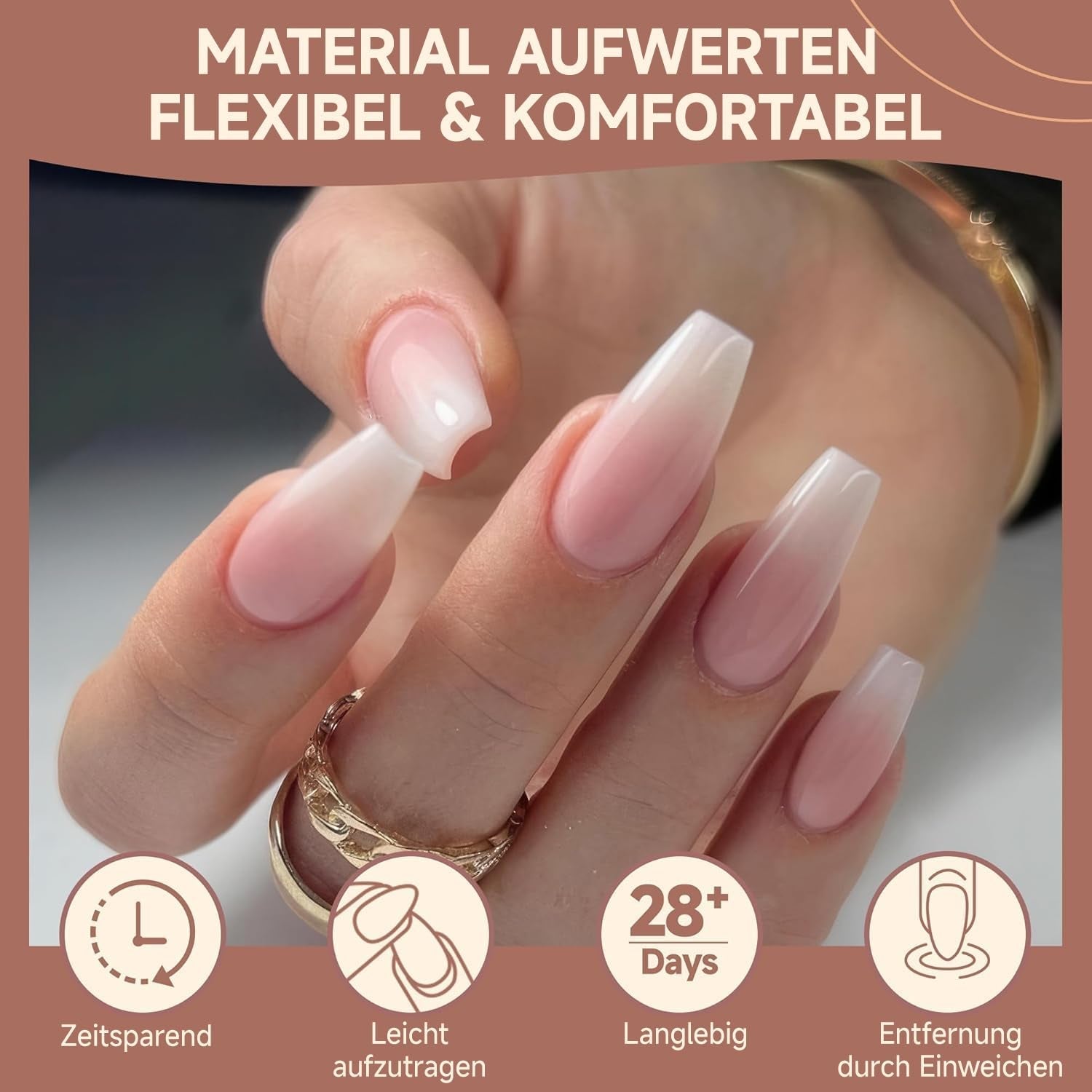 Puntas de uñas de Gel de bailarina, 216 Uds., 12 tamaños, puntas de uñas de Gel suave, juego de extensiones de uñas de cobertura completa, arte semimate DIY para el hogar