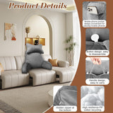 Almohada de lectura, almohada de espalda con rollo para el cuello y brazos desmontables, almohada de reposo en cama para uso en cama o sofá, almohada de respaldo para leer, trabajar y jugar