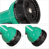Relaxdays Manguera en Espiral Extensible hasta 20 m Manguera de jardín Flexible con rociador de Agua 7 Modos de rociado Verde