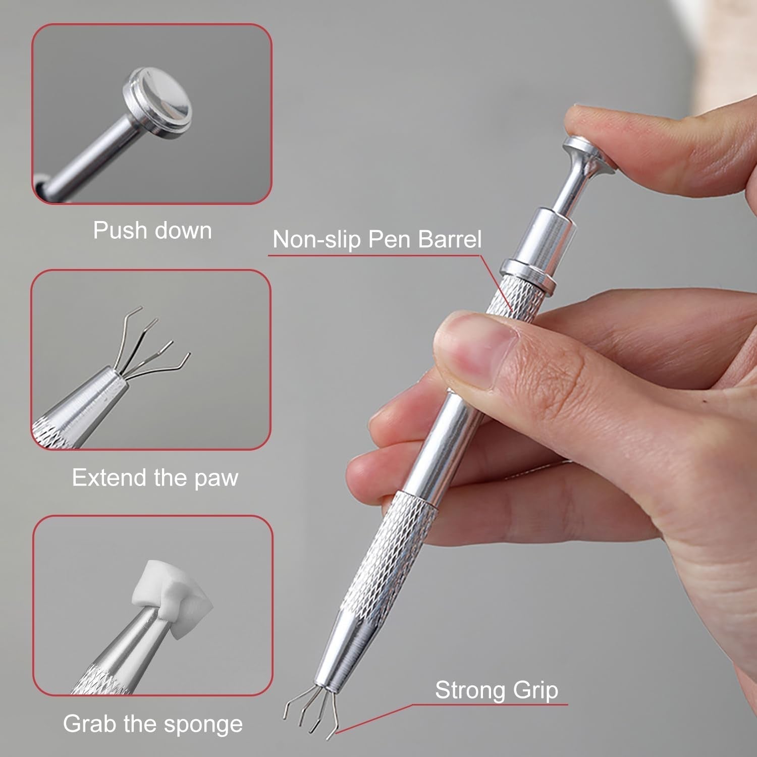 200 Stück Nail Art Schwamm Mit Metallgreifer, Nageldesign Zubehör Schwammpinsel, Um Eine Varuntzen Von Gradient Nail Art Patterns Zu Erstellen(Blanco)
