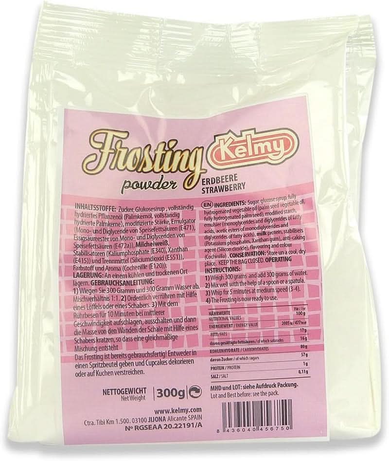 Glaseado en polvo fresas Kelmy, 300 gramos Naty Shop Glazes and Decor