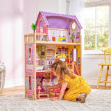 Kidkraft Casa de Muñecas de Madera Kayla con Muebles y Accesorios, Playset de 3 Niveles para Muñecas de 30 cm, Juguete para 3 años, 65092 - En exclusiva en Amazon Casas de Muñecas Naty Shop