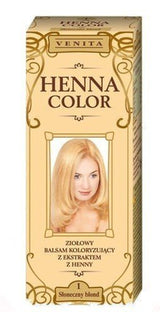 Henna Color 111 Acondicionador Natural para Cabello Rubio Color de Cabello Efecto Coloración Natural Henna Eco Tinte Capilar Naty Shop Rubio Claro 75 Ml (1 Pack)