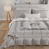 PETTI Artigiani Italiani - Edredón de invierno, Edredón de invierno, Edredón sencillo, Doble cara, Monocolor e impresión digital, 100% microfibra antialérgica, Made in Italy Edredones y edredones Naty Shop Cinta gris 160 X 190 Cm