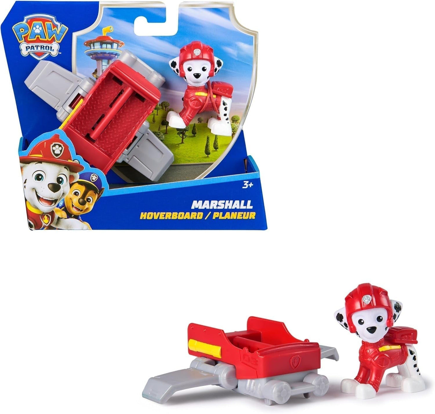 PAW PATROL Chase Action Pup Mini avión de rescate con alas plegables, juguete para niños de 3 años, figuras de acción Naty Shop Marshall