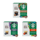 STARBUCKS Probierset, Espresso-Varianten de Nescafé Dolce Gusto Kaffeekapseln 6 x 12 (72 Kapseln) - Exklusiv bei Amazon