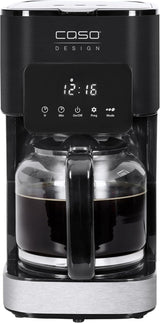 CASO Coffee Taste and Style Cafetera espresso con filtro permanente, 1,5 l, temperatura óptima de preparación 92-96 °C, sistema antigoteo, cabezal de preparación optimizado, acero inoxidable, 12 tazas