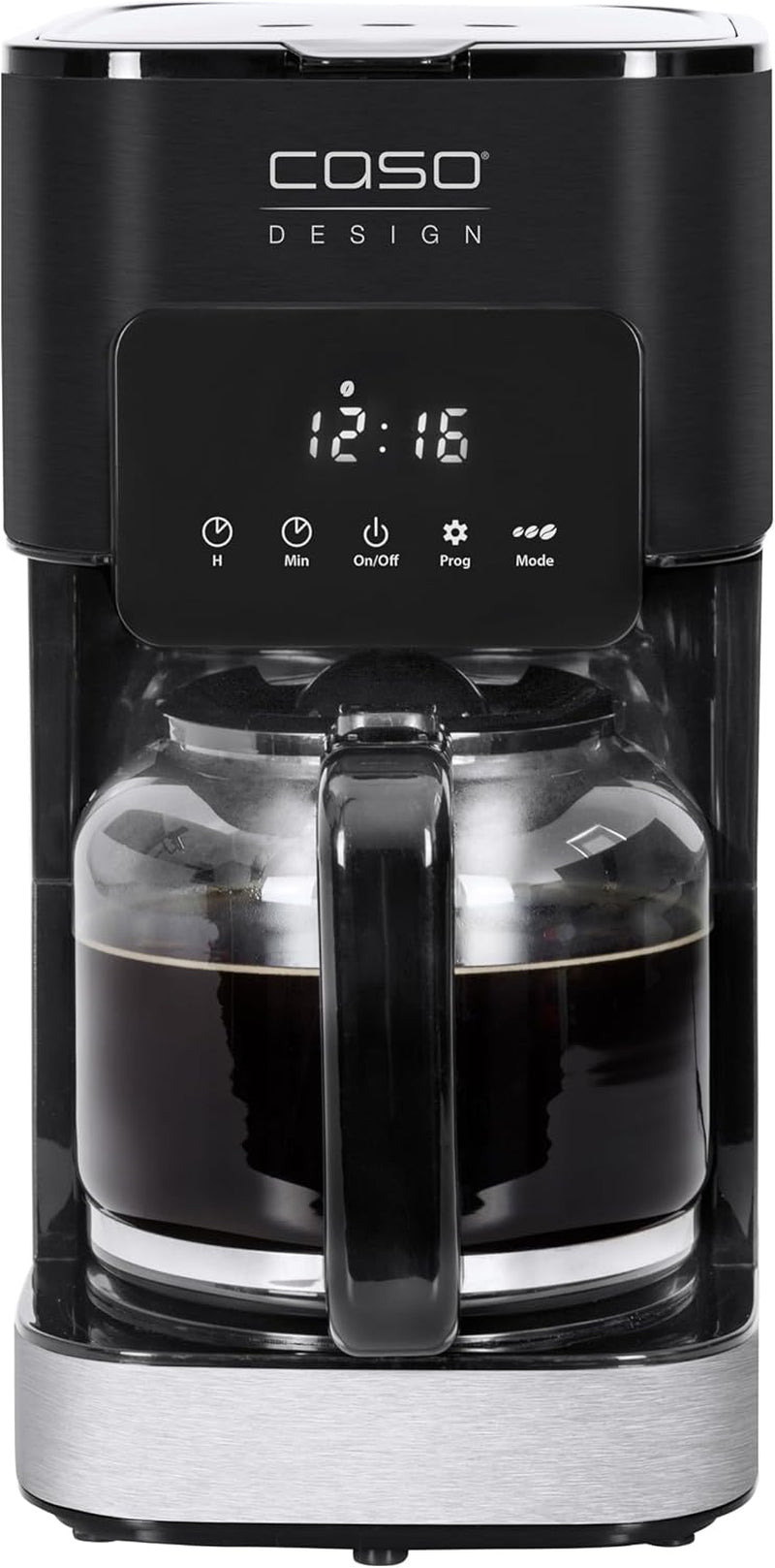 CASO Coffee Taste and Style Cafetera espresso con filtro permanente, 1,5 l, temperatura óptima de preparación 92-96 °C, sistema antigoteo, cabezal de preparación optimizado, acero inoxidable, 12 tazas