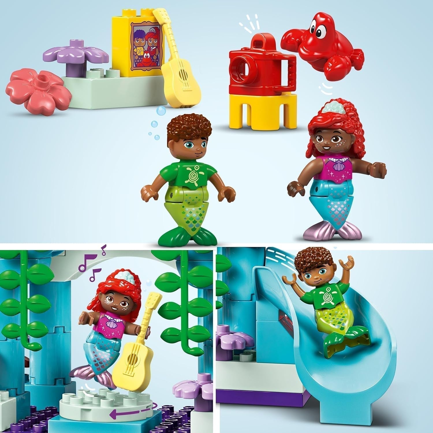 LEGO DUPLO | Palacio Mágico Subacuático de Disney Ariel, juguete educativo para la sirena Ariel, castillo submarino para niños mayores de 2 años 10435 Juegos de construcción Besuche den LEGO-Store