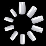 500 Uds uñas artificiales postizas naturales puntas de uñas de ataúd de arte completo para mujeres y niñas