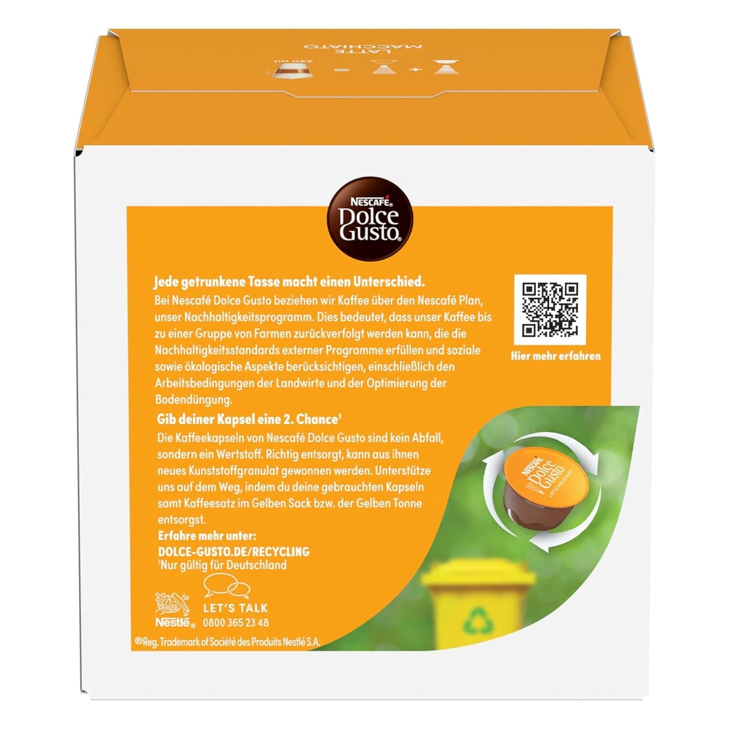 NESCAFÉ DOLCE GUSTO Latte Macchiato Kaffeekapseln Paquete de 3 (3 x 16 Kapseln)