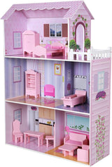 WOOMAX Colorbaby 85293 Casa de Muñecas de Madera Naty Shop Casas de muñecas