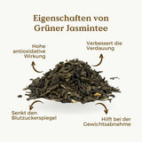 Té verde orgánico con jazmín 100 g (50 tazas) | Té de jazmín de China a granel, calidad ecológica REPLANTEA