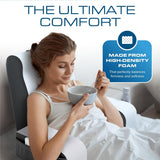 Almohada de lectura de cuña, almohada para respaldo de cama, almohada para brazo para TV, libros, juegos, dormitorio, soporte para la espalda (gris/blanco, estándar)