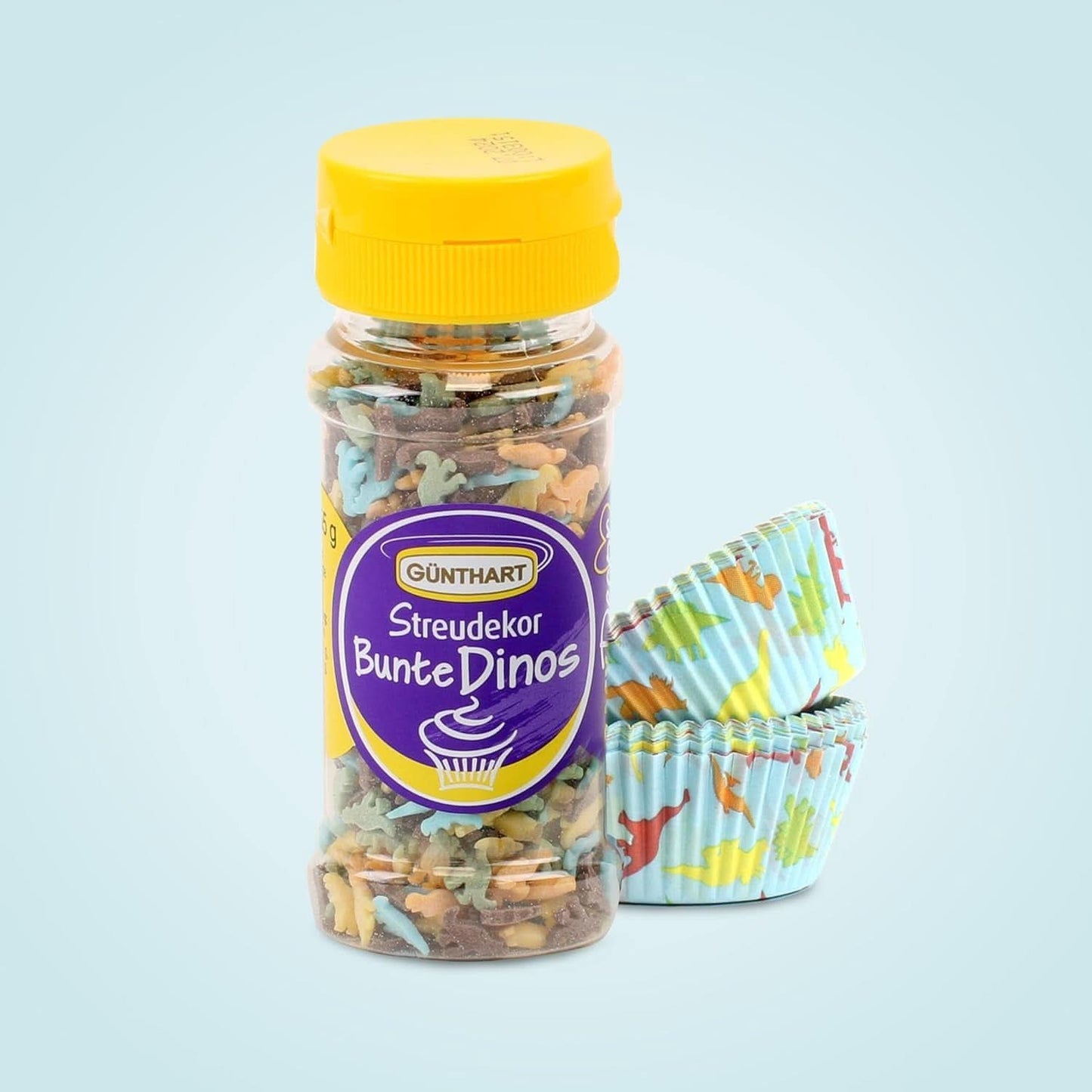 Set Günthart Dino, 55 gramos + 50 estuches de papel para cupcakes Sprinkles Naty Shop