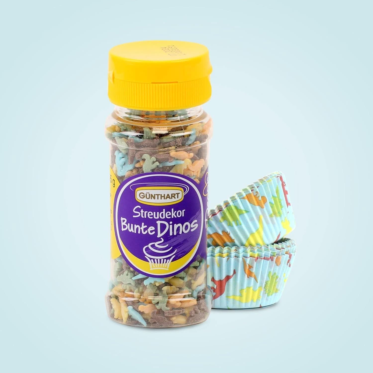 Set Günthart Dino, 55 gramos + 50 estuches de papel para cupcakes Sprinkles Naty Shop