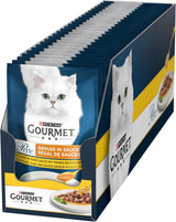 Gourmet Perle Delight comida húmeda para gatos en salsa con pollo, paquete de 26 (26 x 85 g)