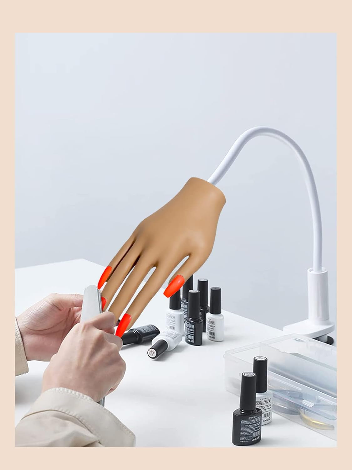 200 puntas de uñas de repuesto transparentes: puntas de uñas acrílicas para práctica manual para diseño de uñas