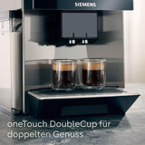 Siemens EQ900 TQ903D03 Cafetera Espresso Automática, Control App, Pantalla Táctil Intuitiva, Modo Barista, AromaBoost, Reducción de Ruido, Molinillo Premium, Limpieza Automática a Vapor, 1500 W, Acero Inoxidable