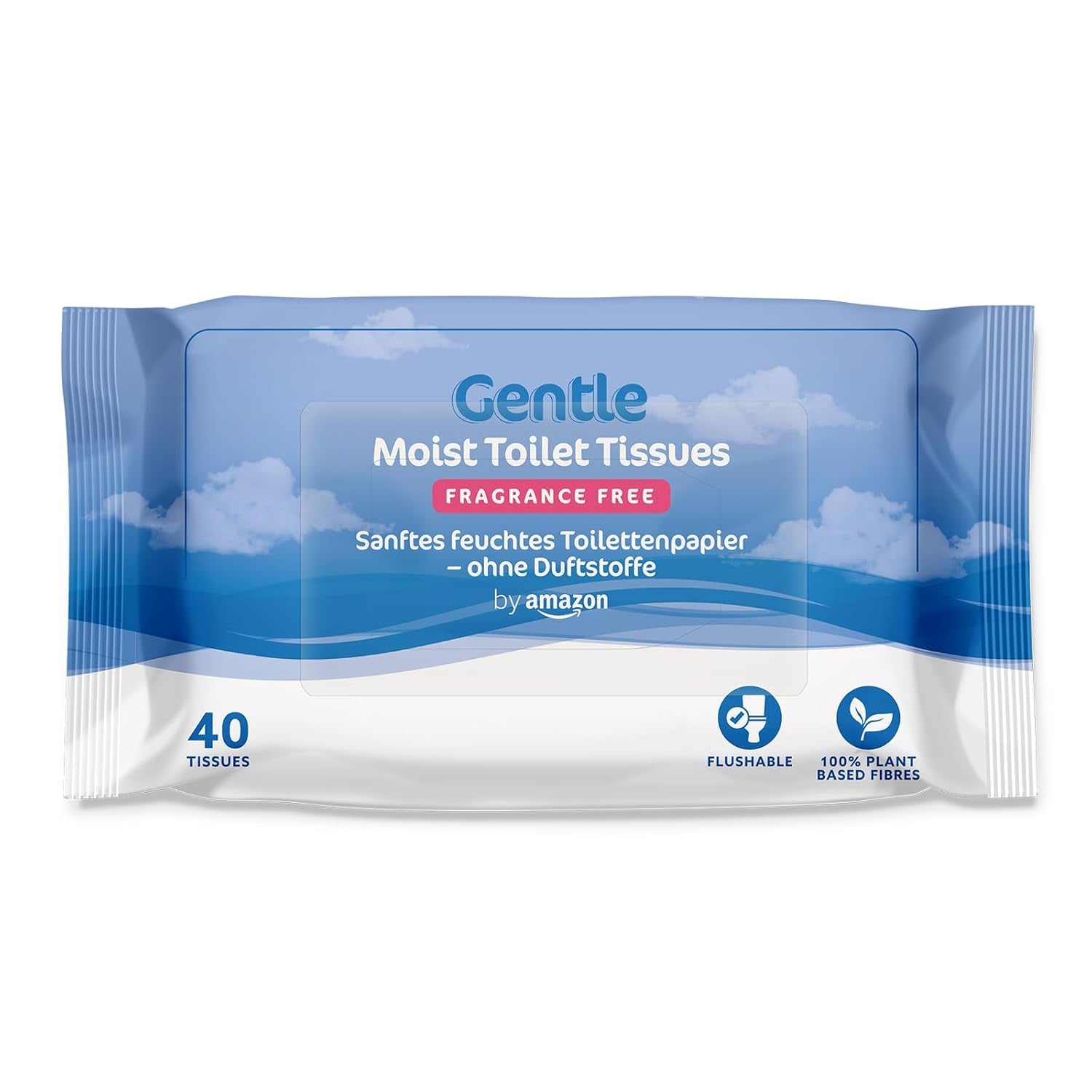 By Amazon Papeles higiénicos suaves, húmedos, inodoros, finos absorbentes y sin perfume, 240 unidades (6 paquetes de 40 unidades) (¡anteriormente marca Presto!)