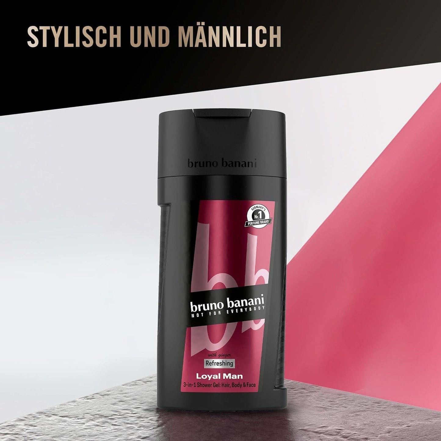 Bruno Banani Loyal Man gel de ducha 3 en 1 para cuerpo, cabello y rostro, hombre, 250 ml Ducha y baño Naty Shop