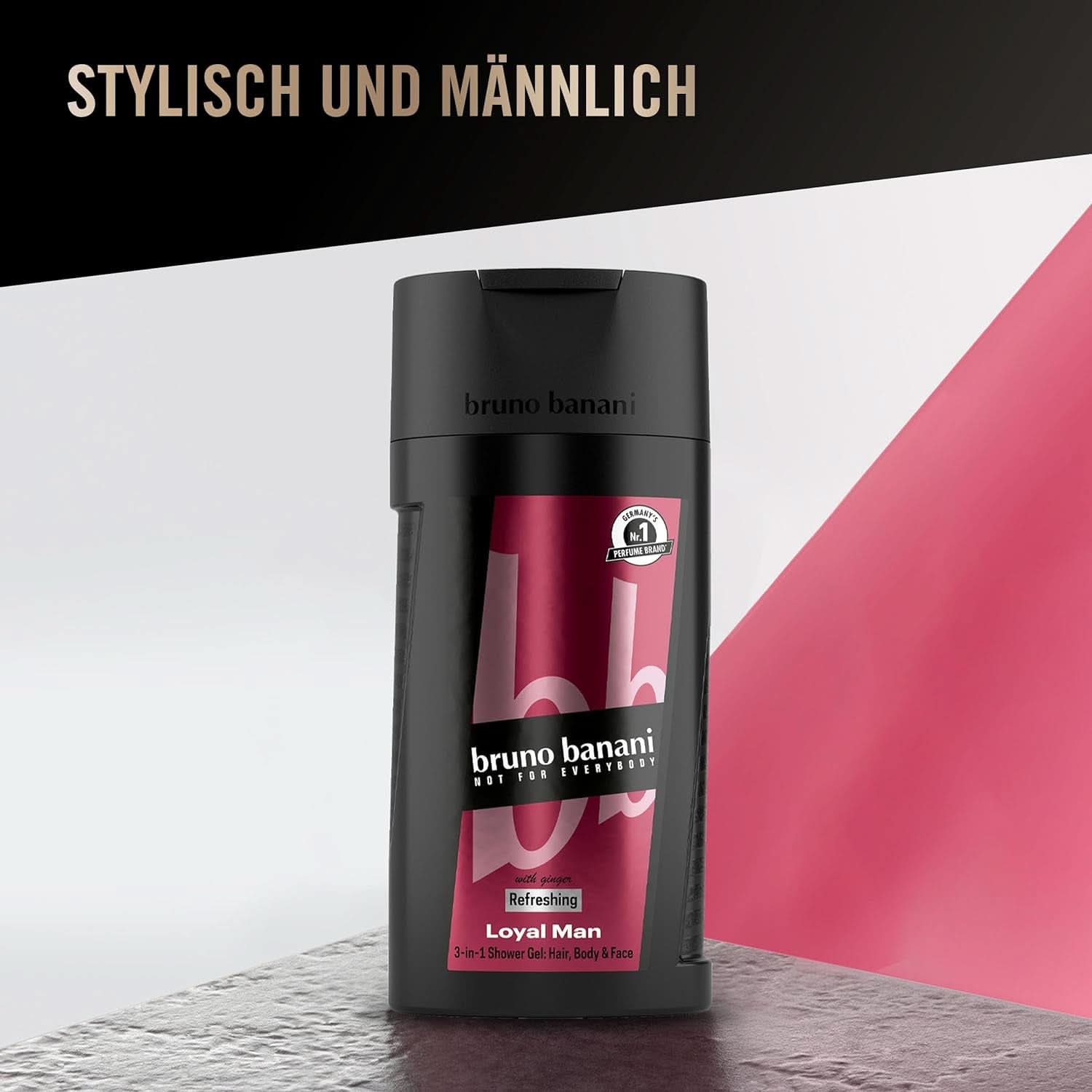 Bruno Banani Loyal Man gel de ducha 3 en 1 para cuerpo, cabello y rostro, hombre, 250 ml Ducha y baño Naty Shop