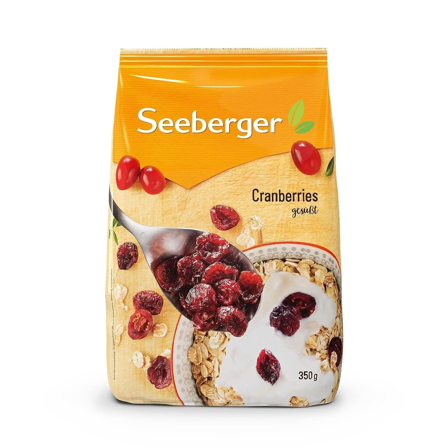 Seeberger, arándanos canadienses partidos por la mitad, productos deshidratados afrutados y dulces Naty Shop 8 x 350 gramos