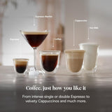 De'Longhi Classic EM450.M Cafetera espresso con filtro portátil y espumador de leche profesional, carcasa totalmente metálica, 15 bar, depósito de agua de 1,7 l, acero inoxidable/metal