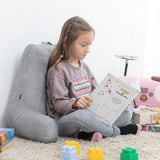 InnovaGoods Huglow Almohada de Lectura con Reposabrazos para Sofá, Cama y Alfombra, Almohada de Lectura con Soporte Lumbar y Asa de Transporte, Ergonómica, Previene Molestias y Dolores, Gris