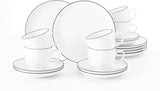 Seltmann Weiden - Lido Black Line - Vajilla de 36 piezas - Porcelana (incluidas 6 tazas de café)