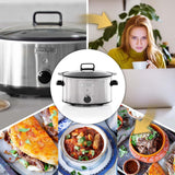 Olla de cocción lenta, | 3,5 litros (3-4 personas), recipiente para dorar carnes y verduras, Olla de Cocción Lenta de acero inoxidable Naty Shop