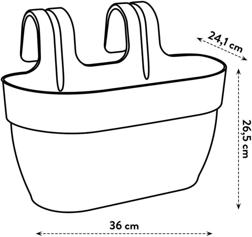 elho Vibia Campana Easy Hanger M 36 - Maceta para balcón y exterior - Ø 36,0 x H 26,5 cm - Negro/Antracita