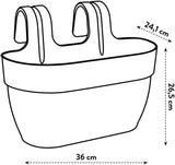 elho Vibia Campana Easy Hanger M 36 - Maceta para balcón y exterior - Ø 36,0 x H 26,5 cm - Negro/Antracita