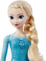 Mattel Toys Disney Frozen Elsa Muñeca cantante con traje icónico, canta "Let It Go" de la película de Disney en inglés, francés, alemán, italiano, JDL58