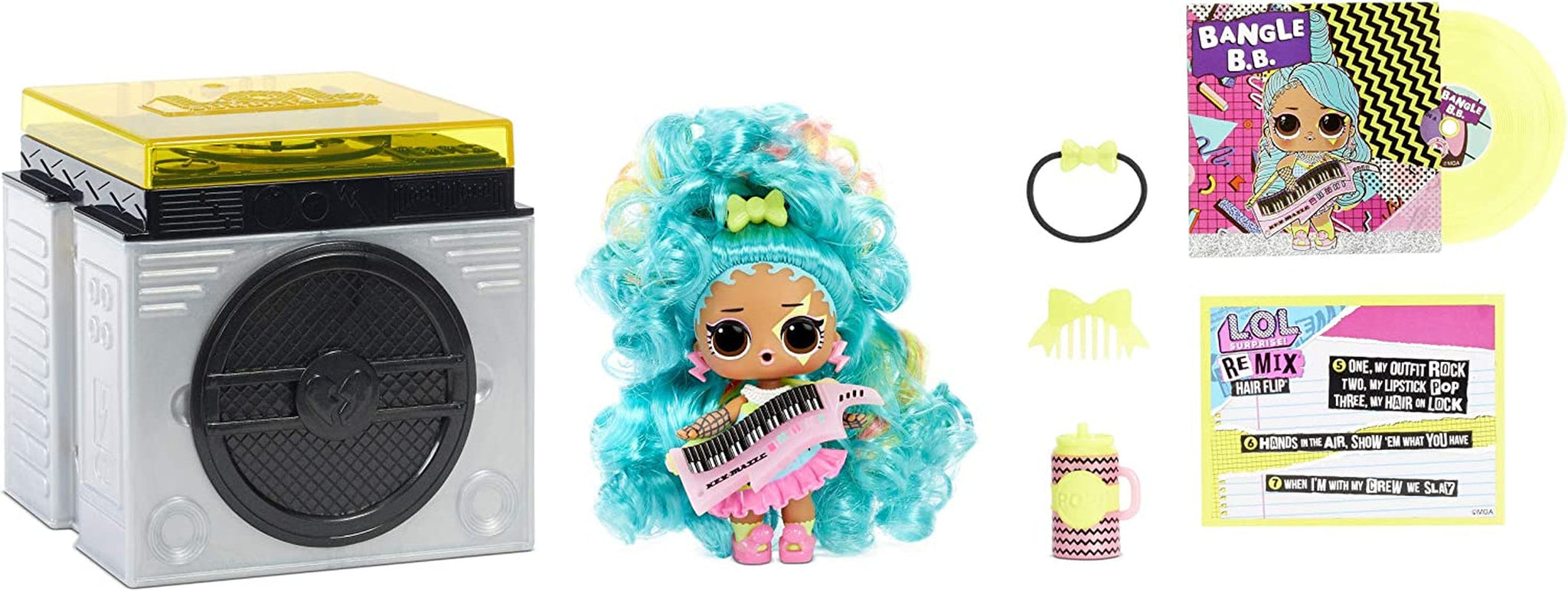 JAJAJA. ¡sorpresa! 566977E7C Muñecas Remix Hairflip - Objeto de coleccionista - 15 sorpresas - Con gorro, complementos y música Naty Shop Remix Hairflip Dolls