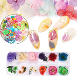 Kalolary Flores secas para uñas Lentejuelas de mariposa Esmalte de uñas Papel de aluminio Pegatinas de uñas Pinzas Piedras de uñas Diamantes de imitación Lápiz para diseño de uñas 3D Decoraciones de bricolaje