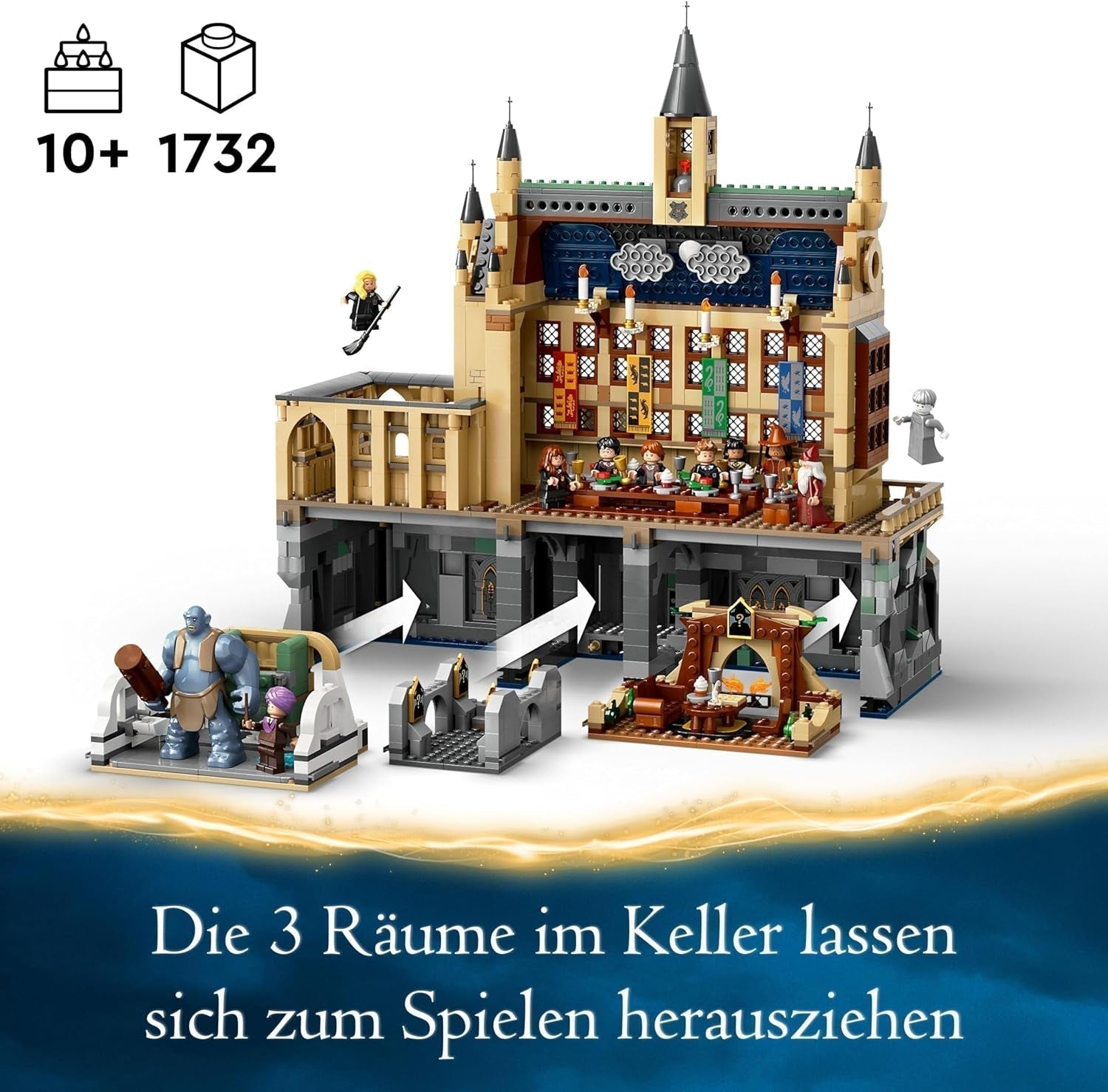 LEGO Harry Potter Castillo de Hogwarts: El Gran Salón, juguete coleccionable con 11 minifiguras incluida Hermione Granger, regalo mágico para niños y niñas 76435 Juegos de construcción Besuche den LEGO-Store