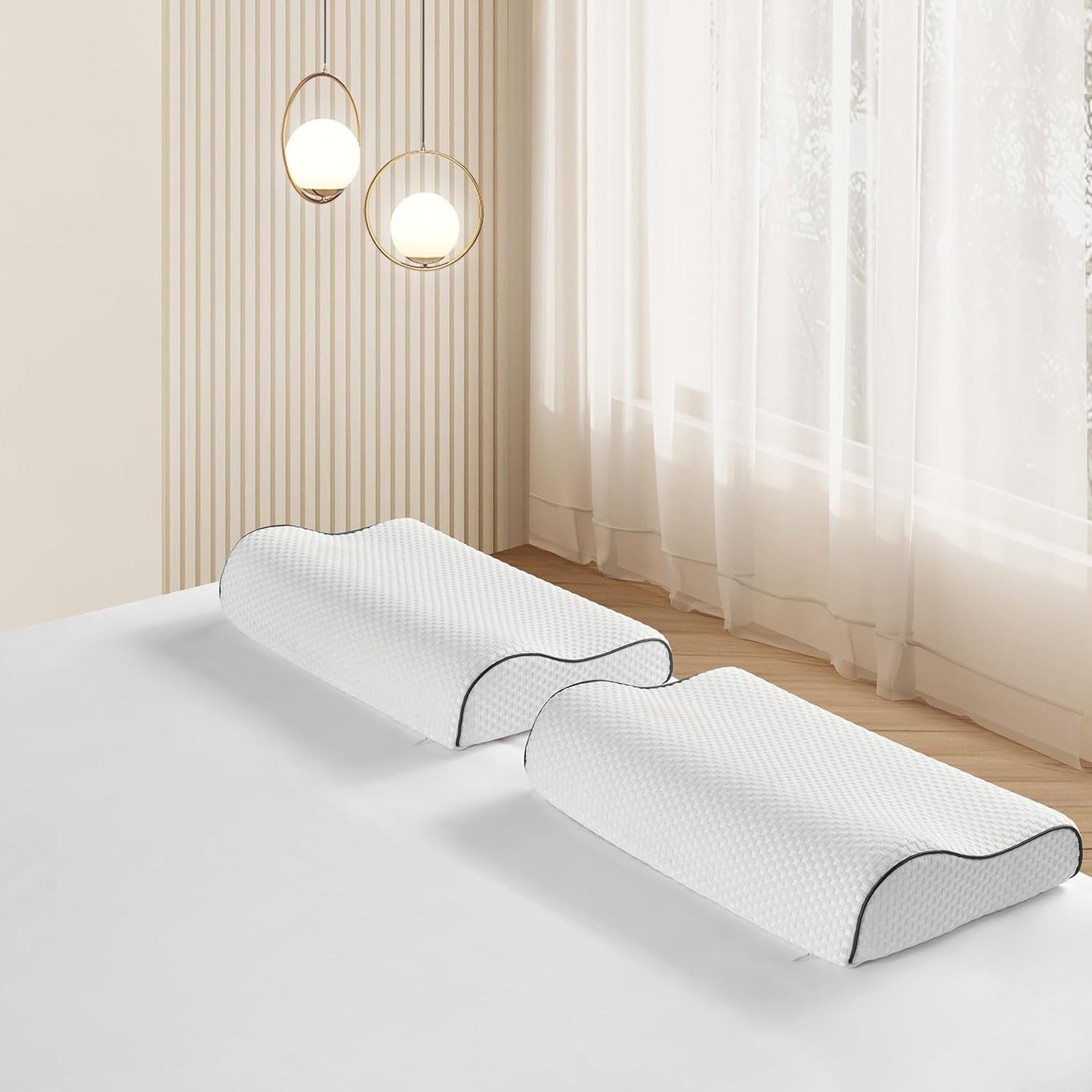 Z-Hom Almohada Cervical, Almohada Viscoelástica, Almohada para Dormir De Lado, Almohada Ergonómica, Almohada Antirronquidos, Almohada Ortopédica para Dormir, Funda Extraíble (49 X 30 X 7/10 Cm) Almohadas Ortopédicas Cervicales Naty Shop