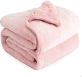 Naty Shop Quilts & Quilts Rosa 60 X 80 15 Lb Cottonblue Manta Pesada 6,8 kg Manta Pesada Sherpa Peluda de Franela Tamaño Queen para Adultos Mantas Pesadas Cómodas para Calmar y Relajar Edredones Pesados 152,4 X 203,2
