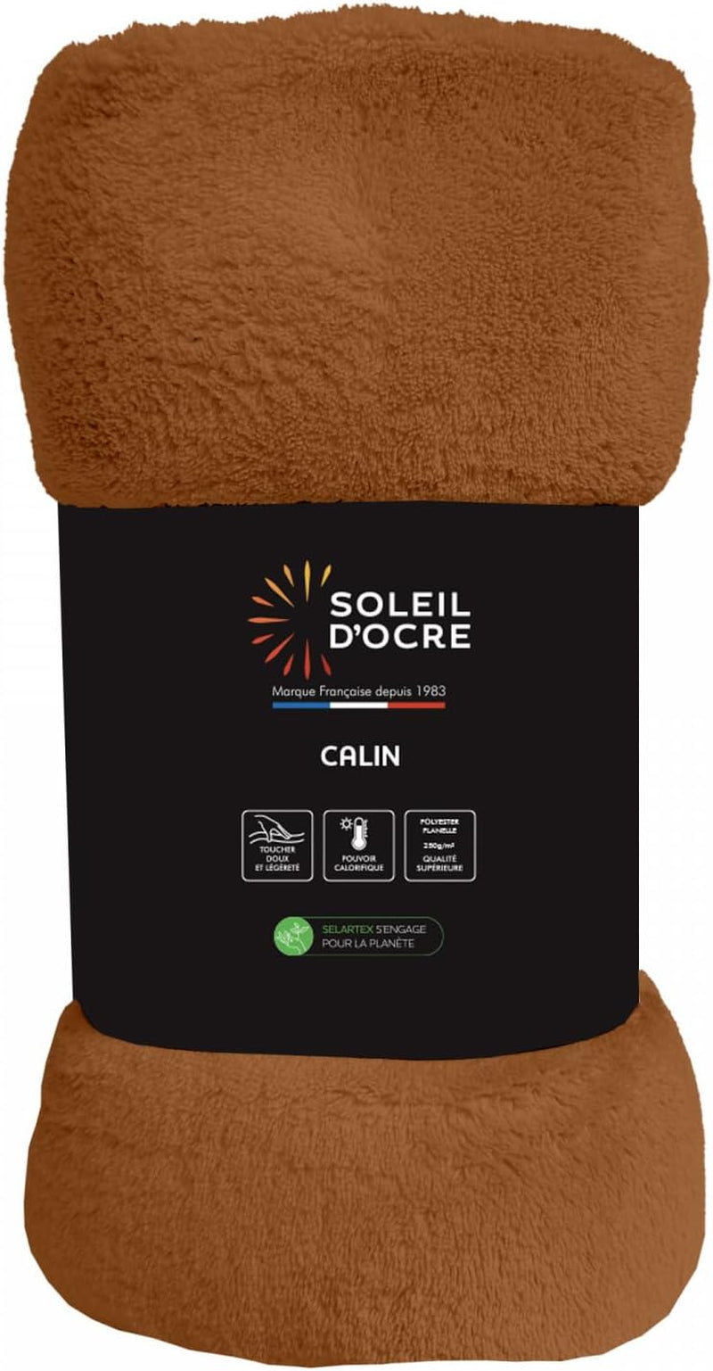Soleil D'Ocre, manta de franela, 180 X 220 Cm, Calin Terra Edredones y colchas Naty Shop Naranja 180 X 220 Cm