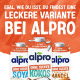 Alpro Kokosnussdrink ohne Zucker – Ohne Süßstoffe – Vegan und milchfrei – Von Natur aus lactosefrei und fettarm – Rico en calcio y vitaminas – 8 x 1 L