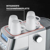 CASO EspressoGourmet Crema - Cafetera espresso portafiltro con espumador de leche, espresso, capuchino, portafiltro de acero inoxidable, bomba ULKA 20 bar, cafetera, café molido, cápsulas ESE