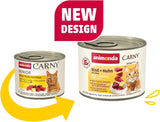 Animonda Carny Senior Comida húmeda para gatos con ternera + pollo + queso (6 x 200g), comida húmeda sin cereales y sin azúcar para gatos a partir de 7 años, con ingredientes frescos y cárnicos