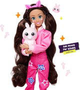 Simba 105953975 - Muñeca Lucy Kawaii Hi Dress-Up (26cm) - Muñeca articulada de Peluquería, Conejo de Pelo Largo y Accesorios Juguete para 4 años en adelante